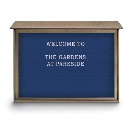 United Visual Products Indoor Enclosed Combo Board, 42"x32", Satin Frame/White Porc & Pumice UVCB4232-WHTPORC-PUMICE